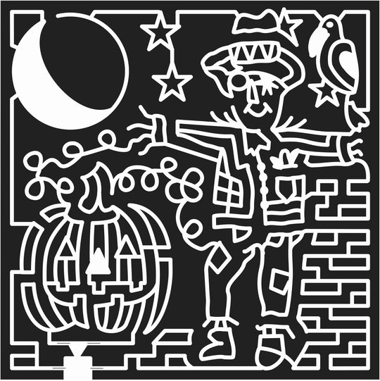 08_TX_West Texas, Scarecrow, crow, Moon, star, jack o'lantern, Pumpkin, 2008.jpg