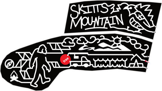 23_GA_Cleveland Skitts Mountain, Bird, Fire, Compass, Camper Truck, Sun, Cloud, Logo, Mountain, Bigfoot, Water, Tent