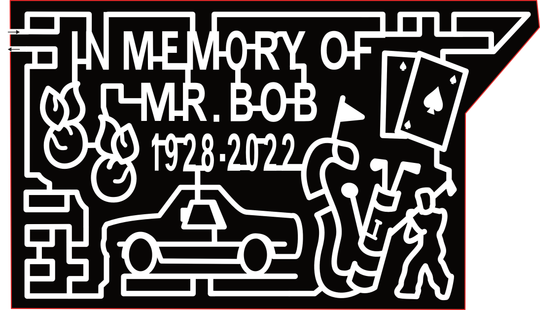 23_GA_Musella In Memory Of Mr. Bob, 1928-2022, Playing Cards, El Camino Car, Golf, Clubs, Peaches