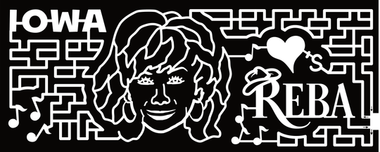 23_IA_Cambridge Iowa Hearts Reba, Reba, Face, Music Notes, Cowboy Hat