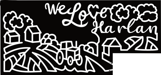 23_IA_Harlan We Love Harlan, Heart, Cloud, House, Field, Tractor