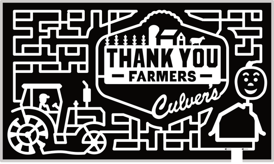 23_IL_SouthBarrington Thank you Farmers, Culvers, Logo, Barn, Farm, Tractor, Face, Farmer, Sponsor