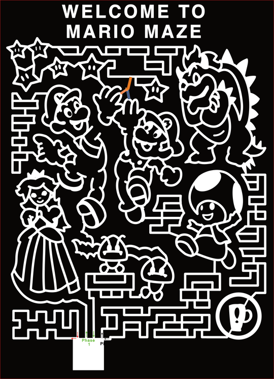 23_IN_Waterloo Welcome to Mario Maze, Stars, Bowser, Mario, Luigi, Toad, Princess Peach, GoombasLogo,