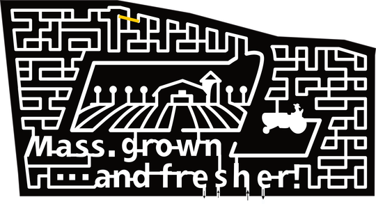 23_MA_Plympton Mass. Grown and Fresher!, Logo, Tractor, Farm, Barn, Silo, Field