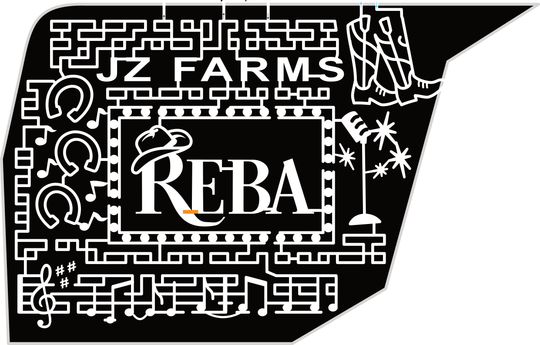 23_MD_Denton JZ Farms, Reba, Cowboy Hat, Boots, Horse Shoe, Music Notes, Microphone, Stars, Music Sheet, Lights