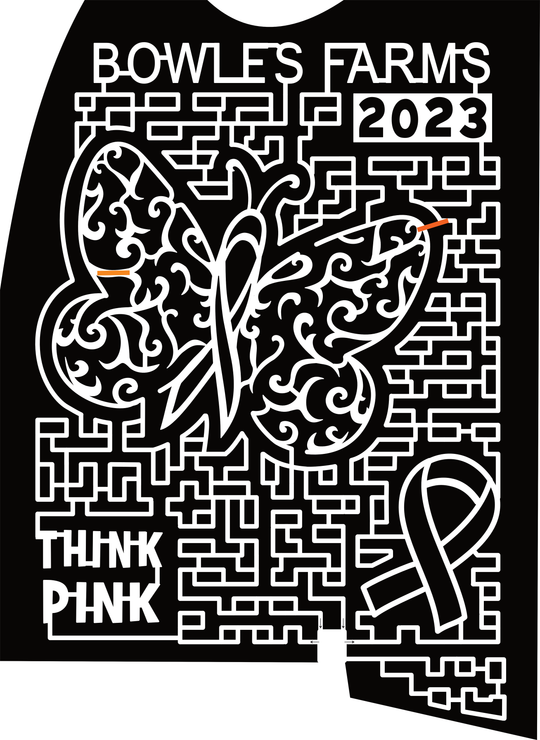 23_MD_Loveville Bowles Farms, 2023, Cancer Ribbon, Think Pink, Butterfly