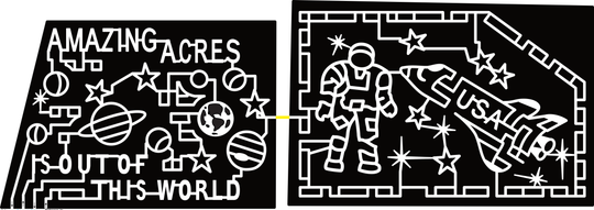 23_MI_Edwardsburg Amazing Acres Is Out Of This World, Star, Planet, Earth, Saturn, Mars, Astronaut, Space Shuttle, USA, Rocket