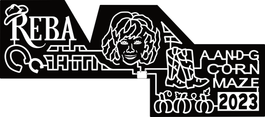 23_MN_St.Joseph Reba, Cowboy Hat, Horse Shoe, Face, Cowboy Boots, Pumpkin, A and G Corn Maze, 2023