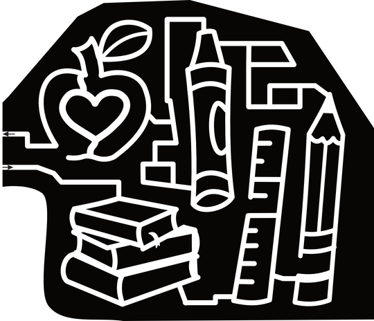 23_MS_Hernando Apple, Heart, Books, Crayon, Ruler, Pencil