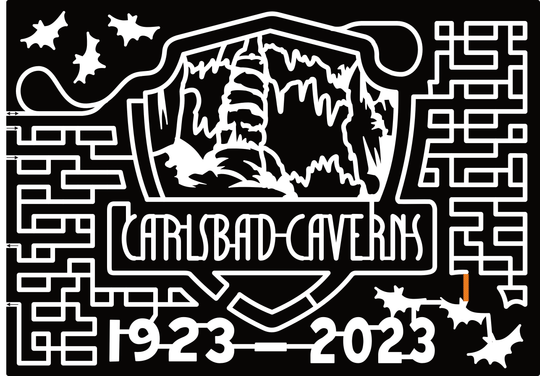 23_NM_Artesia Bat, Logo, Carlsbad Caverns, Logo, National Park, 1923-2023