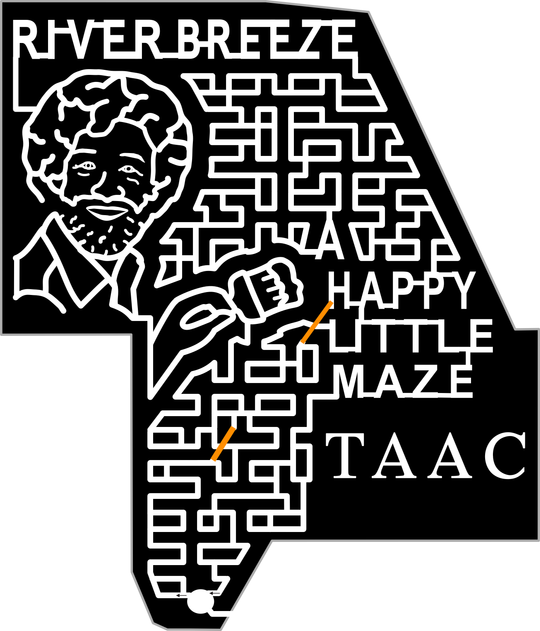 23_NS_Truro River Breeze, Bob Ross, A Happy Little Maze, TAAC, Paintbrush, Face