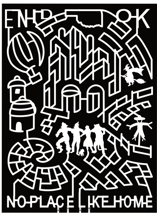 23_OK_Enid No Place Like Home, Enid OK, Oklahoma State, Hot Air Ballon, Buildings, Emerald City, Yellow Brick Road, Wicked Witch, Scare Crow, Dorthy, Wizard of Oz, Cowardly Lion, Tin Man, Toto