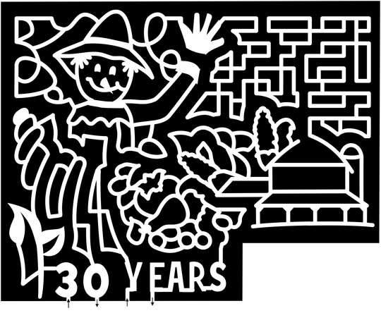 23_ONT_Caledon 30 Years, Scare Crow, Barn, Silo, Cornucopia, Food, Corn, Tomato, Logo