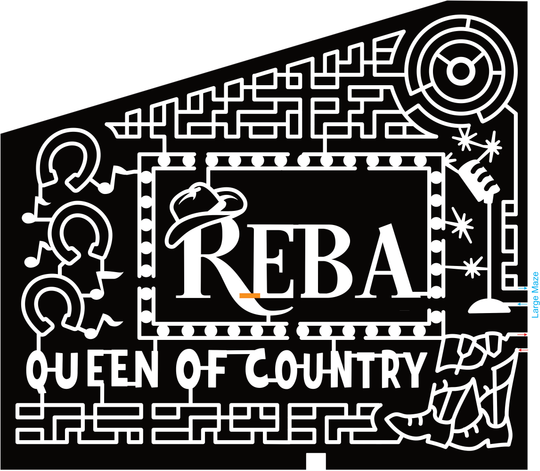23_SC_Bennettsville Reba, Queen of Country, Cowboy Hat, Microphone, Record, Horseshoe, Music Note, Cowboy Boots, Star