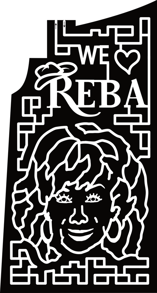 23_TN_Taft Reba, Face, Cowboy Hat, We Love Reba, Heart