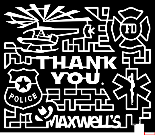 23_TX_Amarillo Thank You, Maxwell's, Police Badge, Helicopter, Medical, Fire Department, First Responder