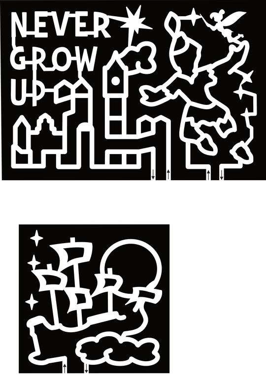 23_TX_Wichita Falls Never Grow Up, Tinkerbell, Peter Pan, Ship, Boat, Moon, Cloud, Star, Building