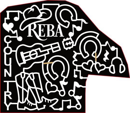 23_VA_Harrisonburg Reba, Cowboy Hat, Horseshoe, Music Note, Headphones, Cowboy Boots, Guitar, Heart, Country