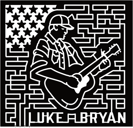 24_AZ_Queens_Creek Luke Bryan, Guitar, Flag,