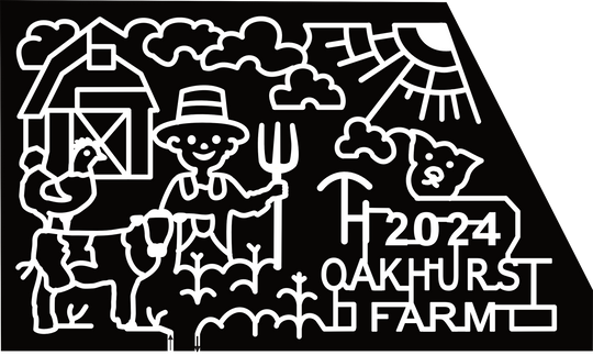 24_GA_West Point Oakhurst Farm, Farmer, Chicken, Cow, Pig, Sun, Cloud, Barn, Corn, Pitchfork, aAt