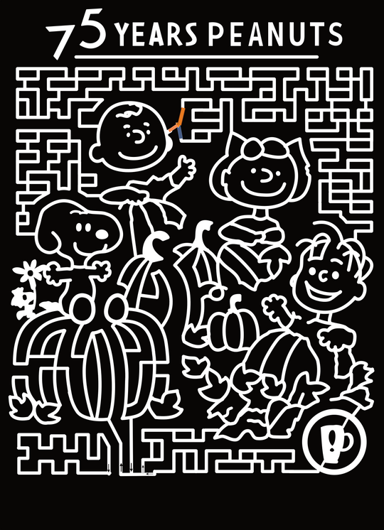 24_IN_Waterloo Snoopy, Peanuts, 75 Years, Charlie, Pumpkin, Leaves, Woodstock