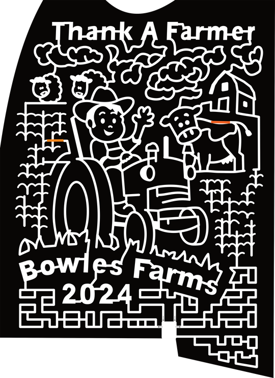 24_MD_Loveville Bowles Farms, Thank A Farmer, 2024, Tractor, Cow, Sheep, Clouds, Corn, Grass, Face, Farmer