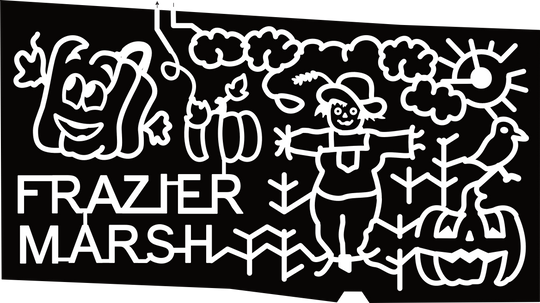 24_NC_High Point Frazier Marsh, Scarecrow, Spookly, Bird, Sun, Cloud, Pumpkin, Corn