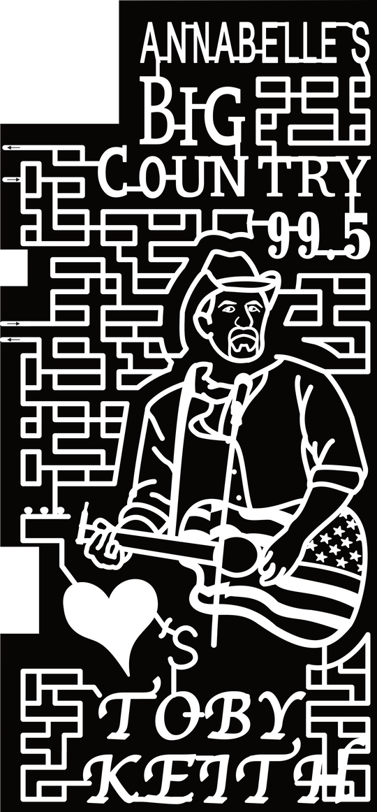 24_OK_Welch Annabelles, Toby Keith, Big Country 99.5, Face, Guitar, Flag, Heart