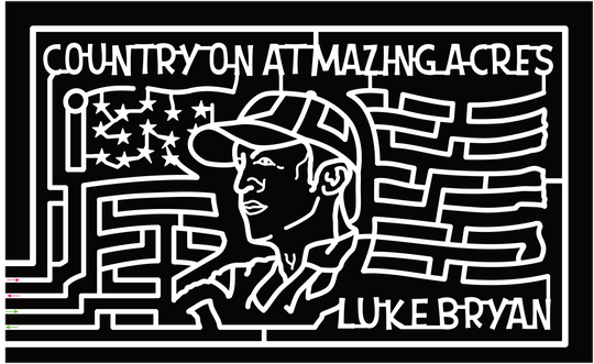 24_SD_Yankton, Luke Bryan, Country On At Mazing Acres, Face, Hat, Flag