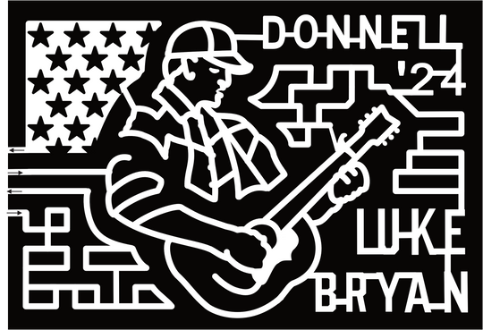 24_TN_Jackson, Donnell 24, Luke Bryan, Guitar, Flag, Face