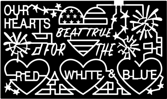 24_TX_Montgomery, Our Hearts Beat True For The Red White & Blue, Hearts, Fireworks, Flag