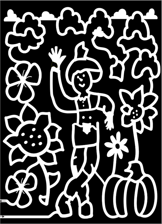 23_AR_Black Rock2 Flower, Clouds, Pumpkin, Scarecrow