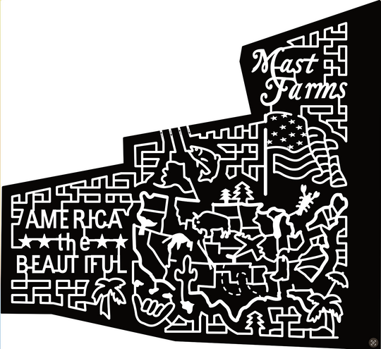 23_PA_Morgantown Mast Farms, America the Beautiful, Star, Fish, Tree, Hang Loose, Cactus, Mountain, Buffalo, Airplane, Cowboy Boot, Umbrella, Lobster, Flag, Skis, America