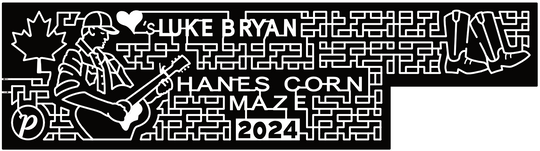 24_ONT_Dundas Luke Bryan, Hanes Corn Maze 2024, Guitar, Boots, Face, Heart, Maple Leaf