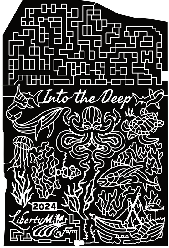 24_VA_Somerset Into The Deep, Whale, Octopus, Turtle, Shark, Jelly Fish, Fish, Liberty Mills Farm, Boat Sea, Ocean, Seaweed, Coral