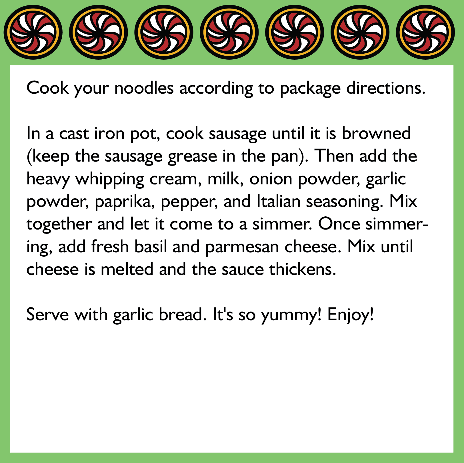 Johnny's Fettucine Alfredo