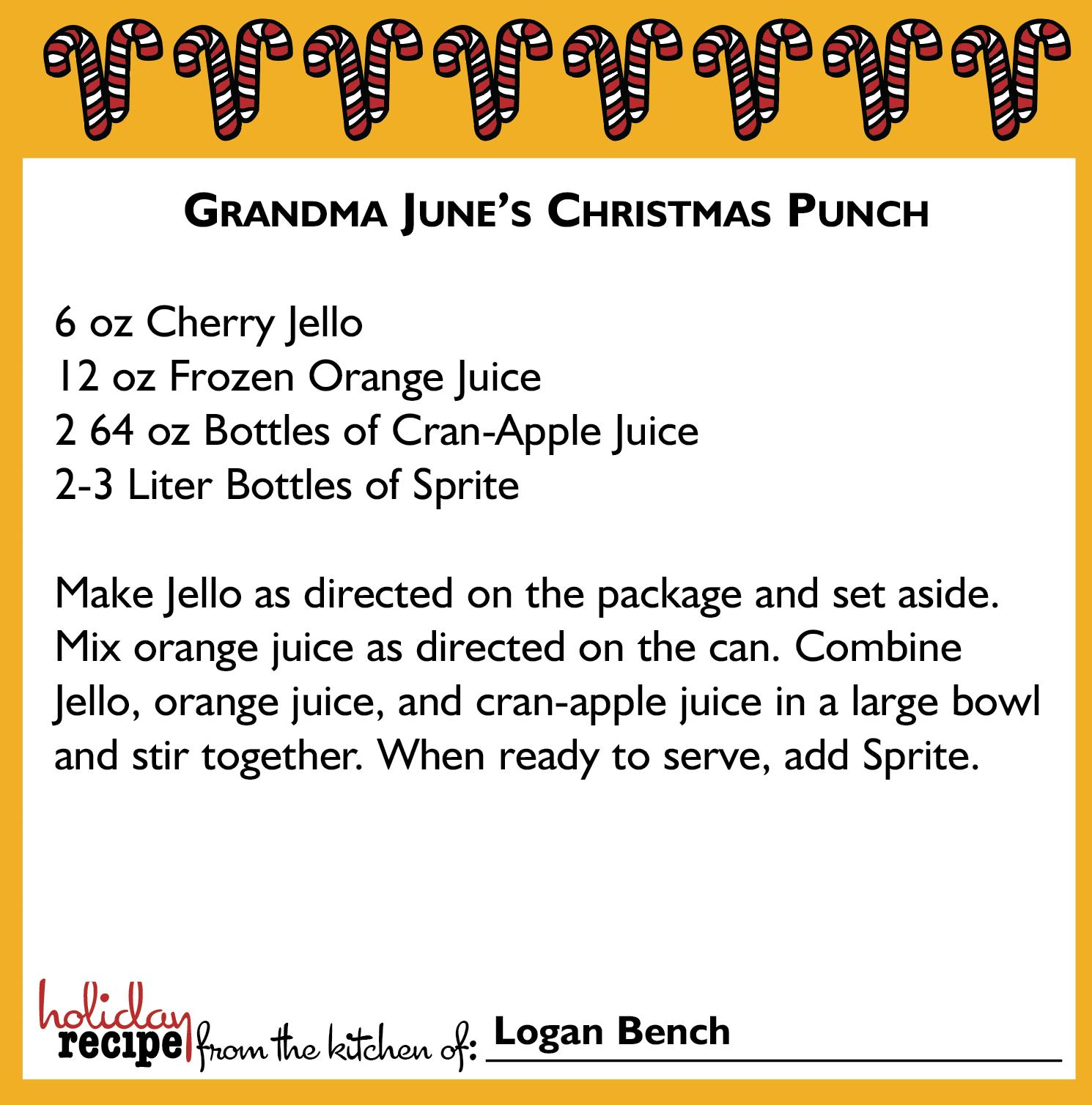 Grandma June's Holiday Punch