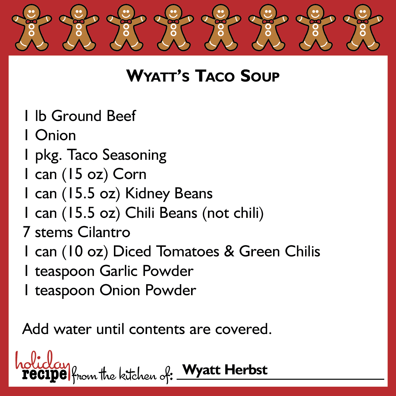 Wyatt's Taco Soup