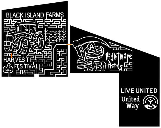 12_UT_Layton Tractor, Pumpkin, Corn, Scary, nightmare, 2012, Stalk, sickle, haunted, acres, united, sponsor, logo, way