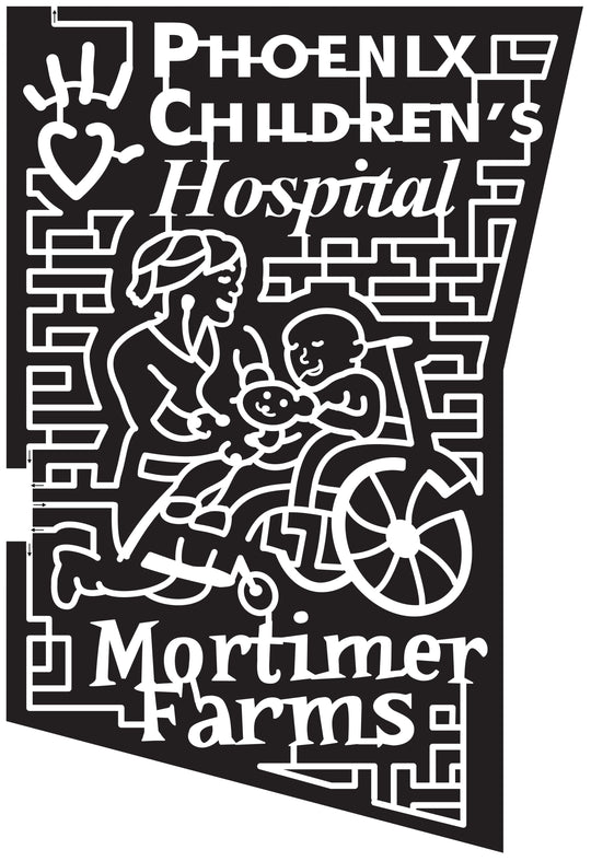 15_AZ_Dewey 2015, Arizona, Dewey, Pheonix Childrens Hospital, Heart, Health Care, Aid, Mortimer Farms, Wheel Chair, Kid, Nurse, Woman, Child, Teddy Bear, Toy, Logo