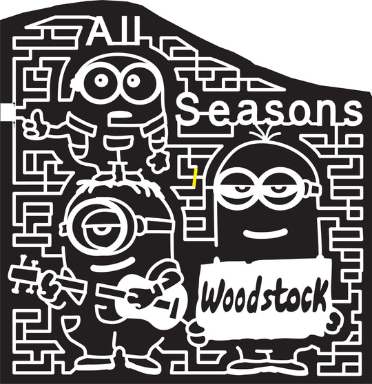 15_IL_Woodstock, 2015, Illinois, Woodstock, Minions, Despicable Me, All Seasons, guitar, ukelele, sign, goggles, movie, cartoons
