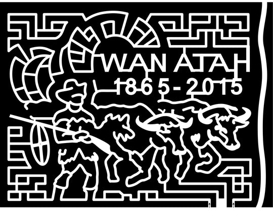 15_IN_Wanatah, 2015, Indiana, Wanatah, Covered Wagon, Rifle, Gun, Person, Farmer, Cowboy, Ox, Oxen, Yoke, Work, 150 Years