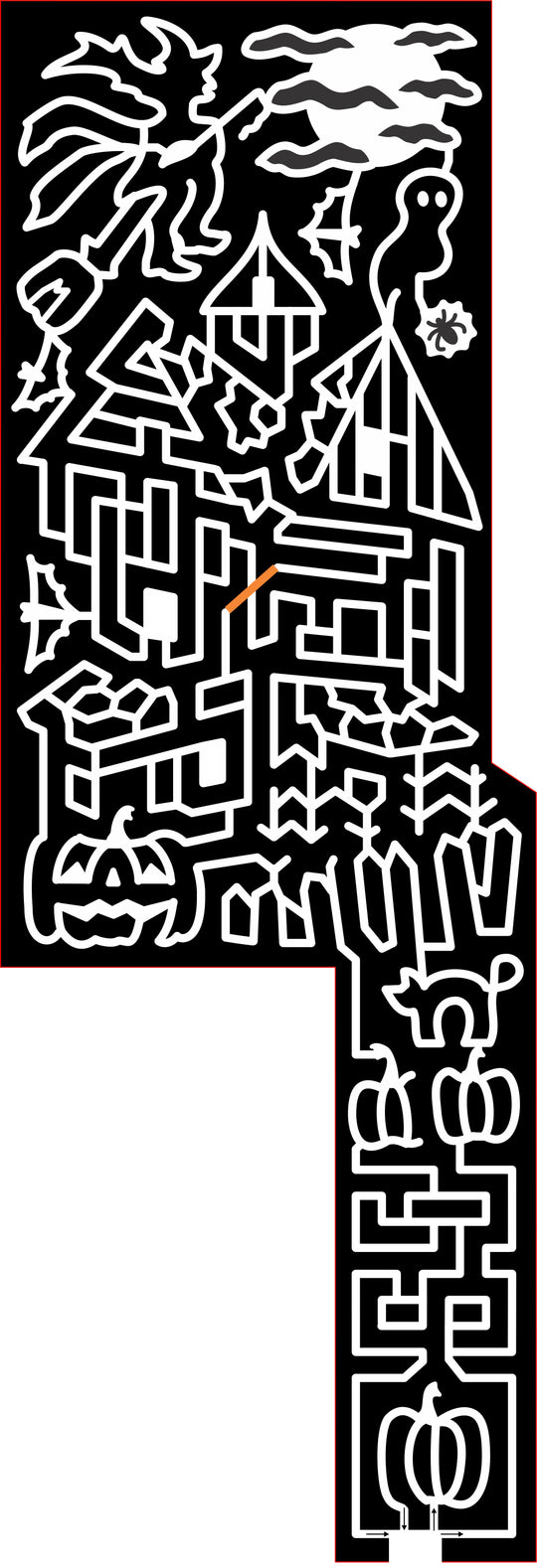 15_ME_Dayton 2015, Maine, Dayton, Haunted House, Witch, Broom, Moon, Full moon, Clouds, Bat, Bats, Spider, Spiders, Ghost, Ghosts, Pumpkin, Pumpkins, Jack-o-lantern, Fence, Corn, Wheat, Black cat, Cat,