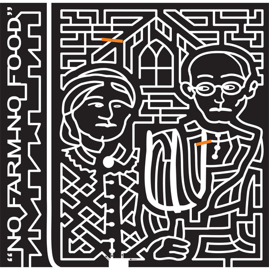 15_MT_Billings 2015, Montana, Billings, Famous Painting, Farmer, Wife, Pitchfork, Old, Building, Home, No Farm No Food, People, Face, Couple, American Gothic