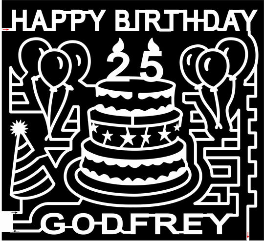 16_IL_Godfrey, 2016, Illionois, birthday cake, cake, ballons, hat, party hat, 25, candles, celebration