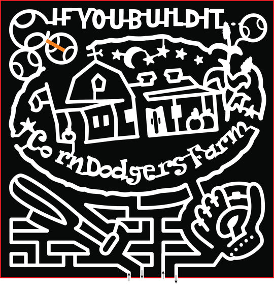 18_AL_Headland if you build it corn dodgers farm baseball baseball bat baseball mitt barn moon stars corn flag