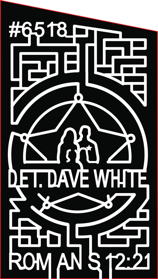 18_FL_Green Cove Springs #6518 Det. Dave White Romans 12/21 sheriff badge star family members police