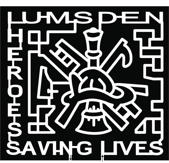 18_SK_Lumsden lumsden heroes saving lives fire department emblem hose ladder fire hat ax nozzle