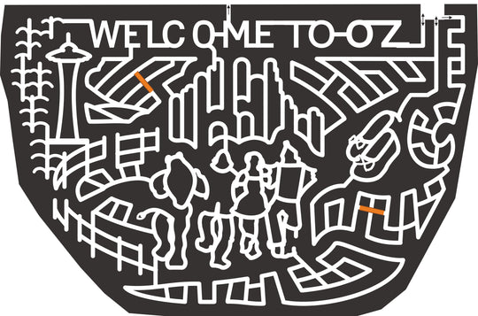 18_WA_Buckley welcome to oz Wizard of Oz slippers shoes lion tinman dorothy fence corn stalks corn stalk scarecrow