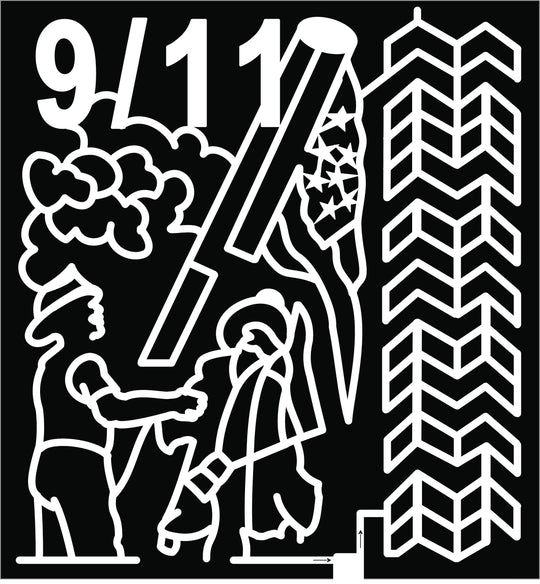 21_IA_Long Grove 9-11 9/11 twin towers flag raise cloud fireman firefighter